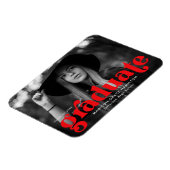 はっきりしたタイポグラフィ赤写真卒業 マグネット (左側)