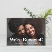 はっきりしたタイポグラフィ2写真婚約 招待状 (スタンド正面)