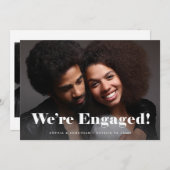 はっきりしたタイポグラフィ2写真婚約 招待状 (正面/裏面)