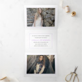 はっきりしたタイポグラフィ2025年フォトコラージュ紫のクラス 三つ折り案内状 (内部)