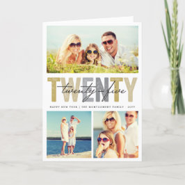 はっきりしたタイポグラフィ2025年新年3フォトコラージュ シーズンカード