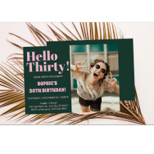 はっきりしたタイポグラフィ30モダンth Birthday Photoパーティー