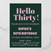 はっきりしたタイポグラフィ30歳モダンの誕生日パーティー金ゴールド 箔招待状 (裏面)