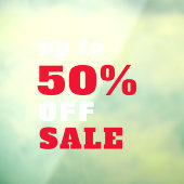 はっきりしたタイポグラフィ50%オフ販売レッドホワイト ウィンドウサイン (シート3)