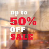はっきりしたタイポグラフィ50%オフ販売レッドホワイト ウィンドウサイン (シート2)