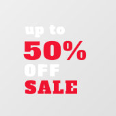 はっきりしたタイポグラフィ50%オフ販売レッドホワイト ウィンドウサイン (シート)