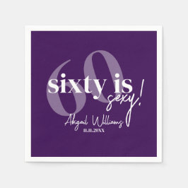 はっきりしたタイポグラフィ60th Birthday Party付き スタンダードカクテルナプキン