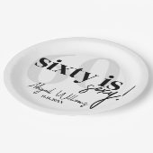 はっきりしたタイポグラフィ60th Birthday Party付き ペーパープレート (アングル)