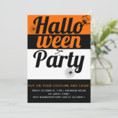 はっきりしたタイポグラフィ、こうもり及びクモハローウィンパーティ 招待状 (スタンド正面)