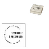 はっきりしたタイポグラフィ・ハートニュー結婚差出人住所 ラバースタンプ (押印)