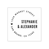 はっきりしたタイポグラフィ・ハートニュー結婚差出人住所 ラバースタンプ (インプリント)