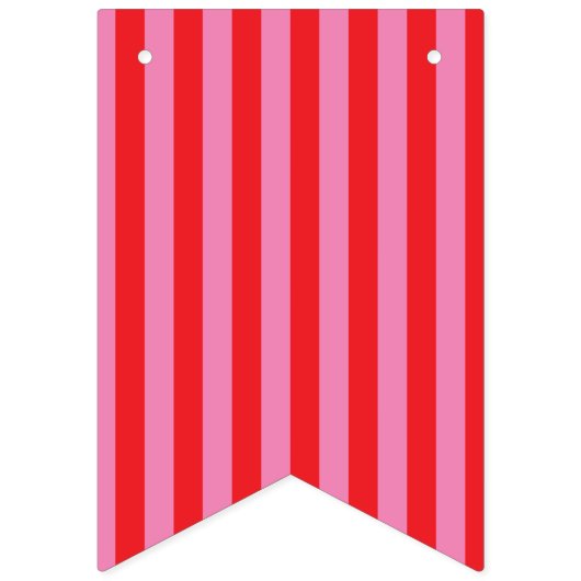 はっきりしたタイポグラフィ、ピンクと赤の結婚式の引き出物バッグ バンティングフラッグ (第1の旗)