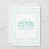 はっきりしたターコイズ写真卒業 サンキューカード (裏面)