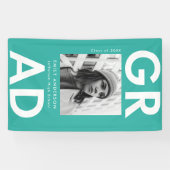 はっきりしたターコイズ写真卒業 横断幕 (横)