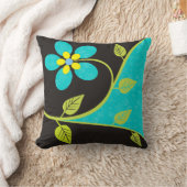 はっきりしたターコイズ花飾装飾用クッション クッション (ブランケット)