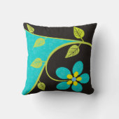 はっきりしたターコイズ花飾装飾用クッション クッション (裏面)