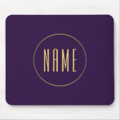 はっきりしたダークエレガントパープルラウンドセンター文字円 マウスパッド (正面)