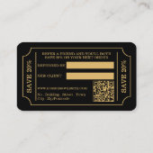 はっきりしたチケットスタイル – ブラック&金ゴールド – 紹介カード エンクロージャーカード (裏面)