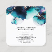 *~*はっきりしたティール（緑がかった色）QRコードYummy金ゴールドはっきりしたAP29 スクエア名刺 (裏面)