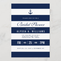はっきりしたテーマ航海のブライダルシャワー招待