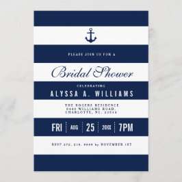 はっきりしたテーマ航海のブライダルシャワー招待 招待状