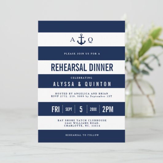はっきりしたテーマ航海のリハーサルディナー招待状 招待状 (スタンド正面)