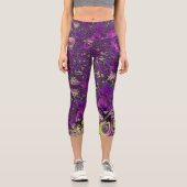 はっきりしたトリップ（幻覚体験）のようなカラフルGroovyファンキー Fractal Art カプリレギンス (正面)