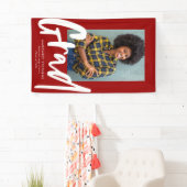 はっきりしたトレンディー卒業の赤いフォトバナー 横断幕 (インサイチュ)