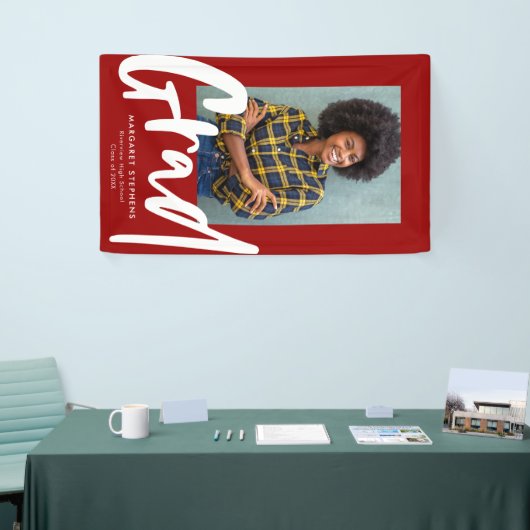 はっきりしたトレンディー卒業の赤いフォトバナー 横断幕 (トレードショー)