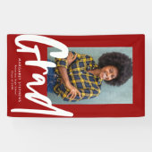 はっきりしたトレンディー卒業の赤いフォトバナー 横断幕 (横)