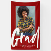 はっきりしたトレンディー卒業の赤いフォトバナー 横断幕 (縦)