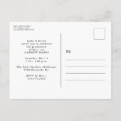 はっきりしたトレンディー卒業招待状 インビテーションポストカード (裏面)