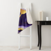 はっきりしたトレンディー紫イエロー金ゴールド大理石フェイク シェルパブランケット (インサイチュ)