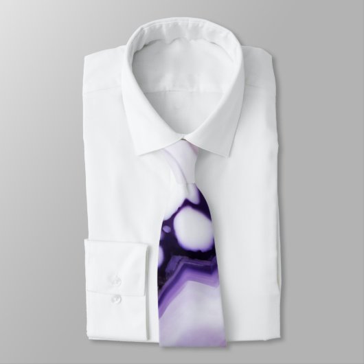 はっきりしたトレンディー紫イエロー金ゴールド大理石フェイク ネクタイ (タイ)