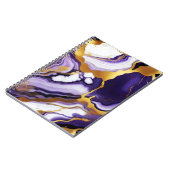 はっきりしたトレンディー紫イエロー金ゴールド大理石フェイク ノートブック (左側)