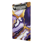 はっきりしたトレンディー紫イエロー金ゴールド大理石フェイク ミニクリップボード (アングル2)