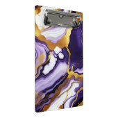 はっきりしたトレンディー紫イエロー金ゴールド大理石フェイク ミニクリップボード (アングル)