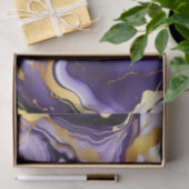 はっきりしたトレンディー紫イエロー金ゴールド大理石フェイク 薄葉紙 (ギフト)