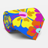 はっきりしたハイビスカスパタ結婚ンブルー ネクタイ (ロール)