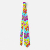 はっきりしたハイビスカス花パタ結婚ーン ネクタイ (裏面)