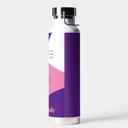 はっきりしたハート紫ピンクの感謝の気持ち ウォーターボトル (左面)