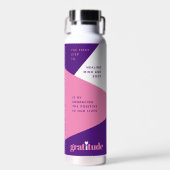 はっきりしたハート紫ピンクの感謝の気持ち ウォーターボトル (正面)