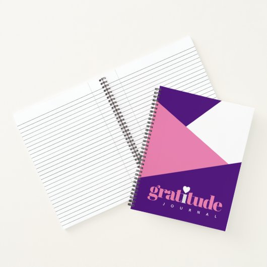はっきりしたハート紫ピンクの感謝の気持ち ノートブック (内部)