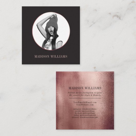 はっきりしたバラエレガント金ゴールド写真ソーシャル·メディア コーリングカード (正面/裏面)