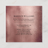 はっきりしたバラエレガント金ゴールド写真ソーシャル·メディア コーリングカード (裏面)