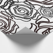 'はっきりしたバラガーデン' (b/w)光沢ラッピング紙 ラッピングペーパー (角)