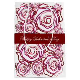 'はっきりしたバラバレンタイン' (バラ – 中サイズ)抱き枕 ミディアムペーパーバッグ