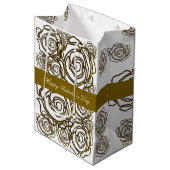 'はっきりしたバラバレンタイン' (金ゴールド – 中サイズ)抱き枕 ミディアムペーパーバッグ (正面アングル)