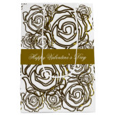 'はっきりしたバラバレンタイン' (金ゴールド – 中サイズ)抱き枕 ミディアムペーパーバッグ (裏面)