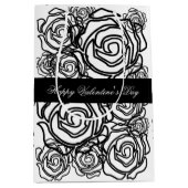 'はっきりしたバラバレンタイン' (b/w)中抱き枕 ミディアムペーパーバッグ (正面)